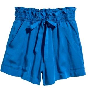 H&M paper bag waist lyocell shorts, size 8